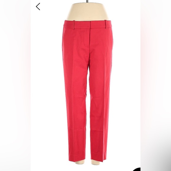 J Crew Factory Casual Pants Pleat Front Red Size 0 Petite NWT Lightweight - Picture 1 of 4